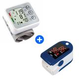 Kit Aparelho De Medir Pressão Arterial Pulso Digital Automático + Oximetro Digital Medidor de Saturação de Oxigênio no Sangue Mega - Eletronic blood pressure monitor / oximetro