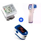 Kit Aparelho De Medir Pressão Arterial Pulso Digital + Oxímetro Digital Dedo + Termometro LASER Digital Infravermelho - Zoss / push / eletronic blood pressure monitor