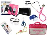 Kit Aparelho De Pressão com Estetoscópio Rappaport Incoterm Completo - Pink