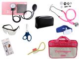 Kit Aparelho De Pressão com Estetoscópio Rappaport Premium Completo - Rosa