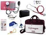 Kit Aparelho De Pressão com Estetoscópio Rappaport Premium Completo - Vinho