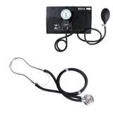 Kit Aparelho de Pressão Esfigmomanômetro + Esteto Rappaport Premium - Preto