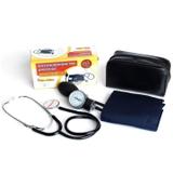 Kit Aparelho de Pressão Esfigmomanômetro Nylon e Fecho de Contato + Estetoscópio Premium