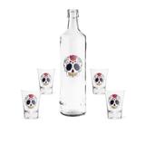 Kit Aperitivo 4 copos Shot Dose e Garrafa Caveira Mexicana - Kathavento