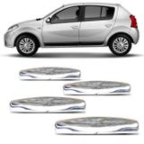 Kit Aplique Capa Maçaneta Externa Sandero 07 a 14 Symbol 08 a 14 Duster e Oroch 16 a 18 Cromado - Shekparts