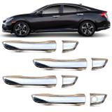 Kit Aplique de Maçaneta Civic G10 2017 e 2018 Cromado 4 Portas Ótimo Acabamento - Carliza