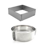 Kit Aro De Bolo Redondo E Quadrado Reguláveis Inox Carol Yazi