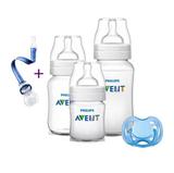 Kit Avent Classic+ 5 Pçs Mamadeira Chupeta Prendedor - Philips avent