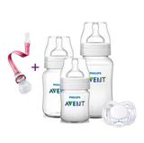 Kit Avent Classic+ 5 Pçs Mamadeira Chupeta Prendedor - Philips avent