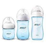 Kit Avent Petala 3 Mamadeiras Azul 125 260 330ml Avent