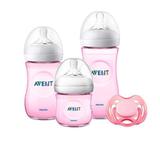Kit Avent Petala Rosa Mamadeira 125, 260, 330ml e Chupeta Freeflow - Philips avent
