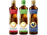 Kit Azeite de Oliva Gallo 3 Unidades - Tipo Único 500ml + Clássico 500ml + Reserva 500ml