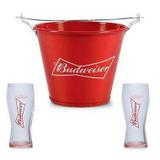 Kit Balde de Gelo Budweiser com 2 Copos Budweiser