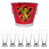 Kit balde de gelo time sport club 6l + 6 taças munich 200ml - Predileta