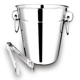 Kit Balde E Pegador 1,3 Litros Inox Brinox Combo 2 Peças