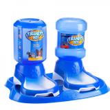 Kit Bandeja com Bebedouro + Comedouro Automatico para Pet 2 L Azul Truqys