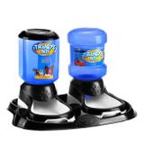 Kit Bandeja com Bebedouro + Comedouro Automatico para Pet 2 L Preto Truqys