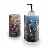 Kit Banh. Saboneteira + P.Escovas Porce.Vingadores 400ml(01) - Bd cases