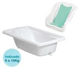 Kit Banheira Banho Bebê Rigida Branca Burigotto + Assento Redutor