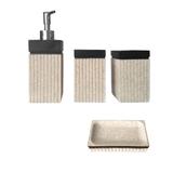 Kit Banheiro 4 Peças Porta Sabonete Resina Luxo Ref 2085 - Horizonte
