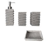 Kit Banheiro 4 Peças Porta Sabonete Resina Luxo Ref 2090 - Horizonte