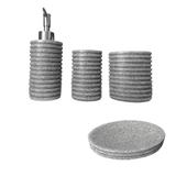 Kit Banheiro 4 Peças Porta Sabonete Resina Luxo Ref 2091 - Horizonte