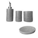 Kit Banheiro 4 Peças Porta Sabonete Resina Luxo Ref 2091 - Horizonte