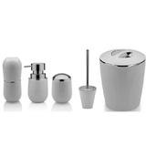 Kit Banheiro 5 Peças Cromo BELLY Branco ou