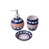 Kit Banheiro Bolinhas Azul e Rosa - Bencafil