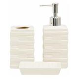 Kit Banheiro Branco 3 Peças Listras Cerâmica 450ml Wincy