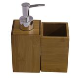 Kit banheiro com 2 pecas em bambu 7cm x 7cm x 11cm - Btc decor