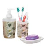 Kit Banheiro Dispenser Sabonete + Porta Escova + Saboneteira - Art house