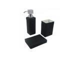 Kit banheiro emborrachado 3 peças - preto - Btc