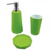 Kit banheiro emborrachado verde - 3 pcs - Btc decor