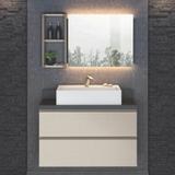 Kit Banheiro Gabinete Suspenso e Nicho Smart Tweed - Belaflex