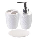 Kit Banheiro Lavabo Porta Sabonete Líquido 3 Peças Art House
