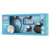 Kit banheiro lavello 5 peças preto com cromado herc