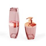 Kit Banheiro Porta Escova Porta Sabonete Liquido Rose Gold - Uz