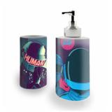 Kit Banheiro Saboneteira + Porta Escovas Porcelana Daft Punk 400ml (BD01) - Bd net collections