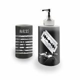 Kit Banheiro Saboneteira + Porta Escovas Porcelana Narcos 400ml (BD01) - Bd net collections