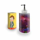 Kit Banheiro Saboneteira + Porta Escovas Porcelana Rick and Morty 400ml (BD02) - Bd net collections