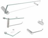 Kit Banheiro vidro completo 5 peças com suporte acessórios Retrô 201RT Grego Metal