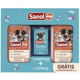 Kit Banho Para Cães: Shampoo + Condicionador + Perfume - Sanol