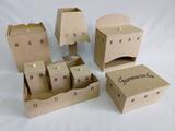 Kit Bebe Higiene Madeira Mdf Cru Passa Fita 7 Peças Farmácia P Fiação Brinde - Mdf store
