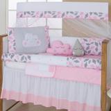 Kit Berço 10 Peças Coleção Nuvenzinha Rosa - Reluz cortinas