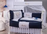 Kit Berço 8 Peças - Príncipe Encantado Marinho Gorg - Mariana baby confecções
