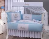 Kit Berço 8 Peças S/ Trocador - Príncipe Encantado Azul Gorg - Stilos baby