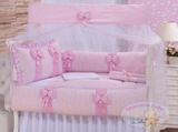 Kit Berço 9 Peças - Doce Encanto Rosa - Mariana baby confecções