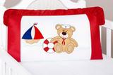 Kit Berço Americano 09 Peças Micro Urso Marinheiro Vermelho - I9 baby