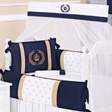 Kit Berço Americano 100 Algodão 9 peças Coroa Luxo - I9 baby